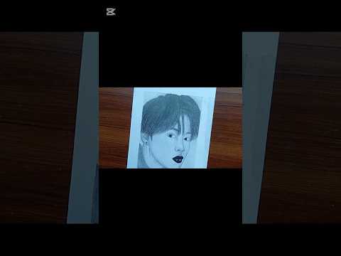 Pencil portrait of BTS's Jimin from a YouTube Short