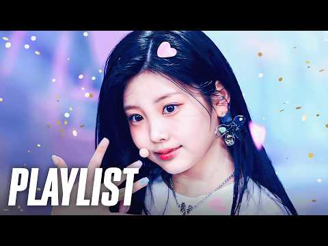 Thumbnail for a K-Pop 'work music' playlist featuring various groups including BLACKPINK