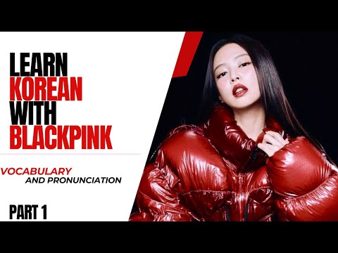 BLACKPINK Jennie's 'Jump' lyrics being explained for Korean language learners in a YouTube video thumbnail.
