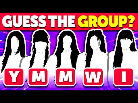 A YouTube thumbnail showing a K-Pop quiz with various group names listed.