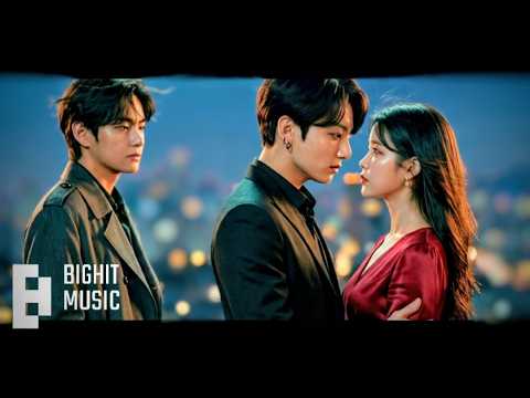 Thumbnail from the fan-made 'DEAR X' concept film featuring BTS's Jungkook, V, and IU