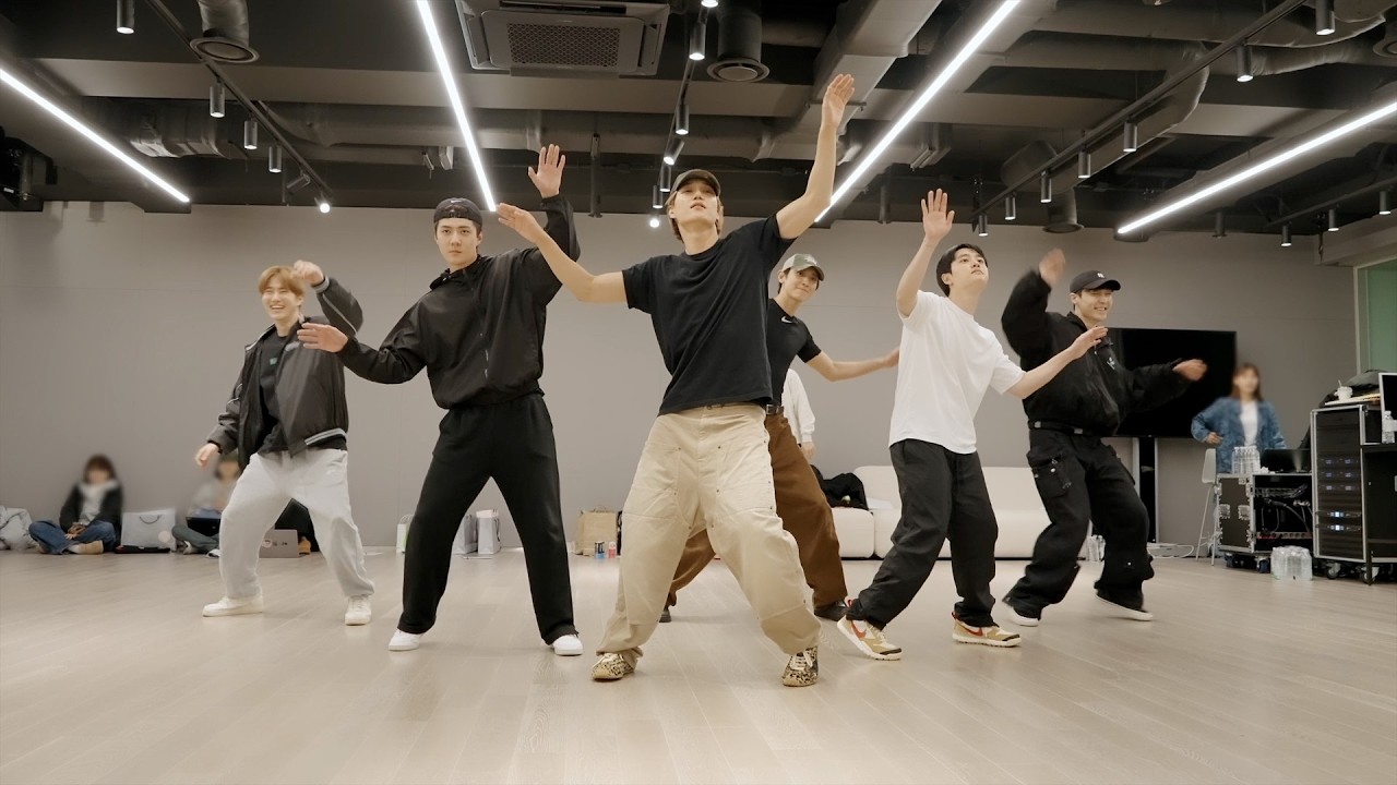 EXO members during VCR shooting and dance practice for the 2025 EXO FANMEETING 'EXO’verse'