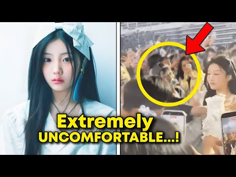 ILLIT's Wonhee looking uncomfortable during a fan encounter