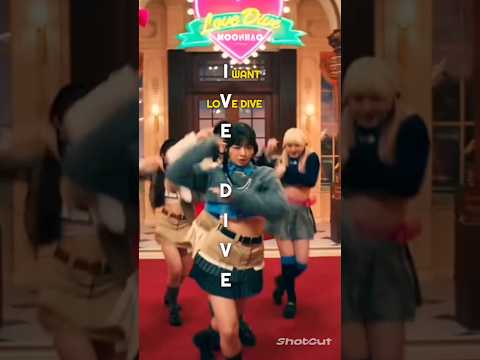 IVE members' names spelled out with their song titles in a YouTube short