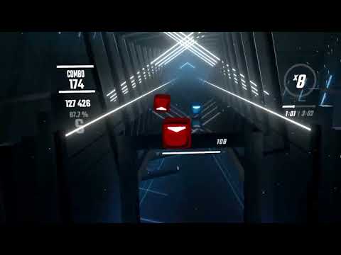 Screenshot from a Beat Saber custom song video for IVE's 'I WANT'