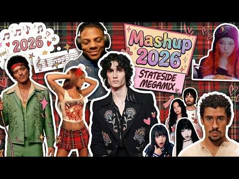 Thumbnail for Ad-Vance Rewind's 'MASHUP 2026: Stateside MEGAMIX' featuring various artists, including K-Pop acts.
