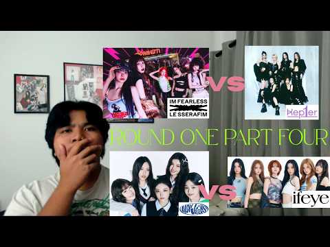 Screenshot from Clanzier's K-Pop Girl Group March Madness 2026 video featuring Le Sserafim