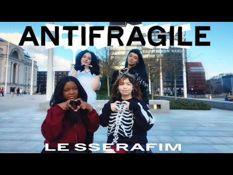 KRYPTA members performing a public dance cover of LE SSERAFIM's 'ANTIFRAGILE'