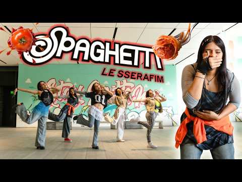 BLOOD MOON DC dance cover of LE SSERAFIM's SPAGHETTI in public