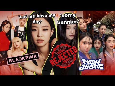 Thumbnails from the Pearlyin YouTube video discussing NewJeans, Jennie, and Karina controversies