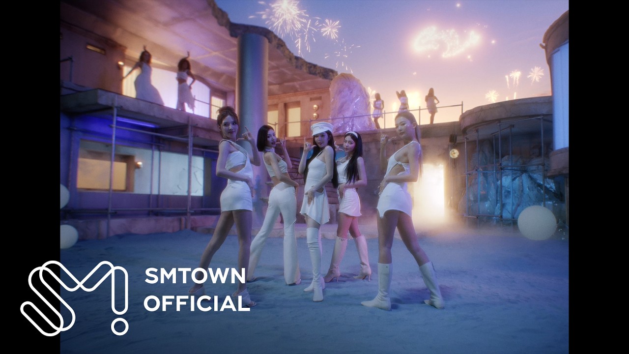Red Velvet members in a 'Surfin' Boy' themed visual from their new music video
