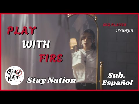 Stray Kids' Hyunjin intensely dancing in a dark setting for 'Play With Fire' SKZ-PLAYER