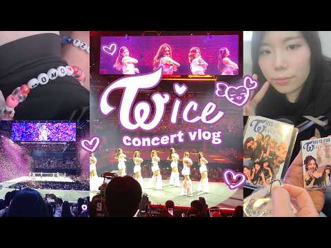 TWICE concert vlog thumbnail showing a concert venue