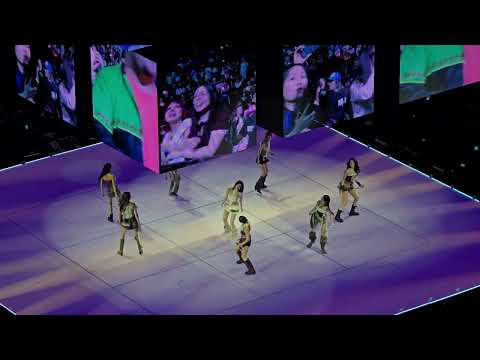 TWICE performing 'Dance the Night Away' live on stage in Montreal.